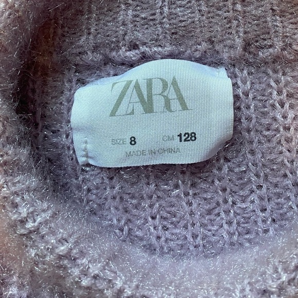 Zara Light Purple Sparkly Sweater size 8 - Picture 3 of 3